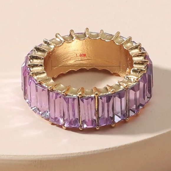 Purple Cubic Zirconia 14 Karat Ring - Picture 1 of 4